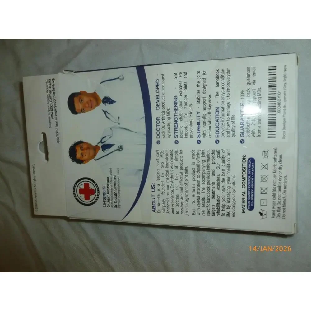 Dr. Arthritis Thumb Brace Excellent Gray‎ Single Brace Left Right Handbook